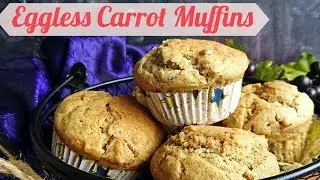 Eggless Spiced Carrot Muffins | eggless carrot cupcakes | how to make easy carrot walnut muffins