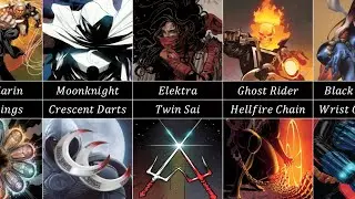 Marvel characters preferred/major weapon of use