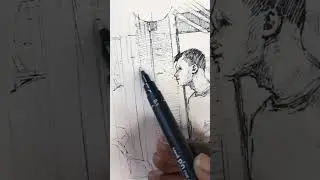 This Ink Fineline shading method will blow your mind #tutorial #drawing #shorts
