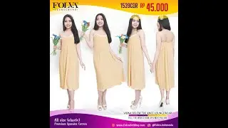 FOLVA baju tidur lingerie tanktop dress spandex 1539CDR cr&egrave;me all size