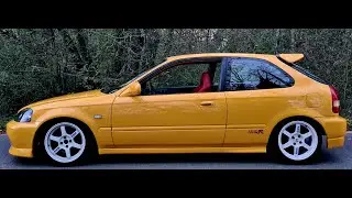 Yellow Civic ej9 look type R Ek9   B18C4 engine