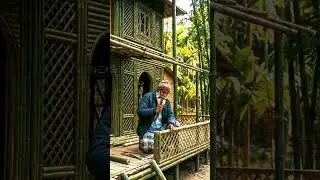 Grandfather make a bamboo house #ai #artwork #shorts #virqlshorts