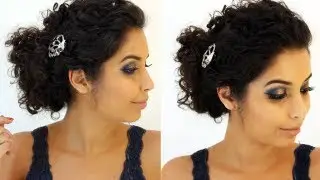 Cabelo e Maquiagem Azul com ouro velho