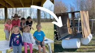 Weekend Farm Projects with Friends AND Did The HOMEMADE RAFT Float??