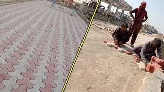 Wow gigantic! cosmic design paver block installation for hotel front flooring