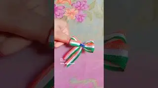 diy bow hair clip # Independence Day special #youtubeshorts #shorts #handmade