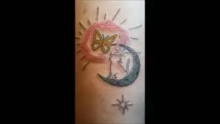 Peulze tatouages - Chat papillon astres