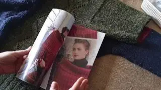 Рисунок, спинка, скос плеча, горловина/Твидовый джемпер подробно #3/вязание