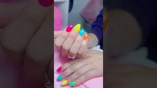 Acrylic almond nail extensions #viralvideo #nails #shiningnails #nailart #nailinspo