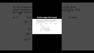 Find the weight of the Teacher #aptitude#average #campusplacements#bankexam #viral#ytshorts #shorts