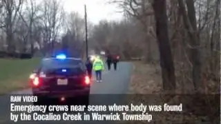 Searchers near scene where body was found in Warwick Township [raw video]