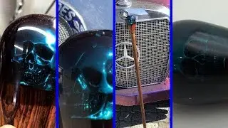 How to put  a skeleton in  walking stick