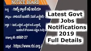 Latest Govt Jobs Notifications 2019 Full Details | Notice Board | AP Prime | SAPNET | Govt. Of AP