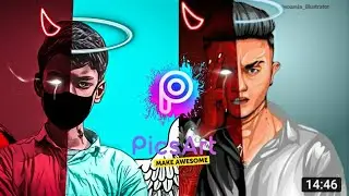 DEVIL VS ANGEL photo editing concep// picsart tutorial// lightroom editing // unique time editz