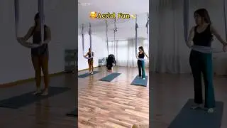 Learn This 45 sec. Aerial Yoga Flow! 💫🌿#shorts #shortsviral #aerial #aerialyoga #viralshorts #fun