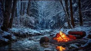 You’re Safe, It’s Quiet 🔥😴 Winter Campfire Night Ambience