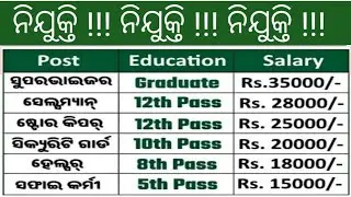 Odisha private limited company recruitment 2025 !! Odisha latest private job notification 2025 !!