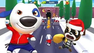 Talking Tom Gold Run. Hank vs Raccoon Christmas Cave. Full Screen Gameplay Walkthrough