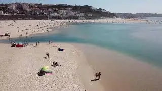 Foz do Arelho aerial view drone 4k