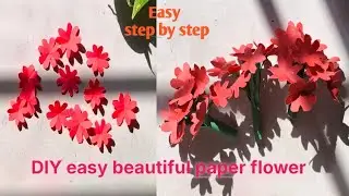 DIY Easy Beautiful Paper Flower Making |Step by Step Paper Flower Tutorial|কাগজ দিয়ে সহজেই ফুল তৈরী 