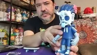 Thrasher Goblin by Chris Dokebi Sammons. Tenacious Toys exclusive blue. By Strangecat Toys.