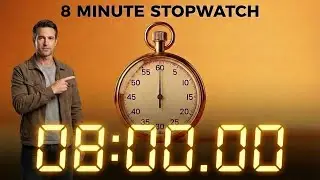 8 Minute Stopwatch (0 to 480s) - No Music | Silent with End Alarm