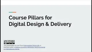 Course Pillars for Digital Design & Delivery