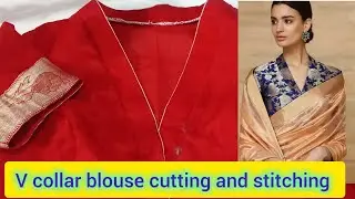 V neck collar blause🥻cutting and stitching||model blause||trending blause|stylish blause