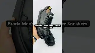 Prada Men's Black Leather Sneakers (Size 42.5/43) - 4E3453 #prada #prelovedtreasures #usedshoes
