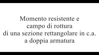 Momento resistente di una sezione rettangolare a doppia armatura