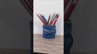 Making a beautiful pencil case by recycling cans and jeans #short