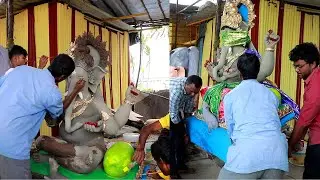 Making Of Eco Friendly Ganesha | Eco Friendly Ganesh idol Transporting 2021 | Ganesh aagman 2021