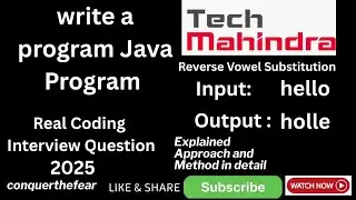 Real Java Coding Interview Question : Java String Reverse Vowel Substitution | Coding Challenge