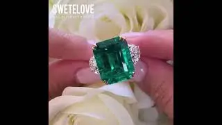 Handmade 6ct Colombian Emerald Engagement Ring with Pear Sidestones