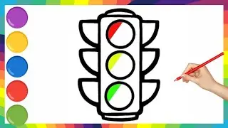 How to Draw Traffic Light | Traffic Light Drawing | Traffic Signal Drawing