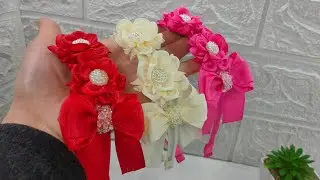 صنع طوق العيد بخطوات سهلة باستخدام شريط الستان 2 سم ✨