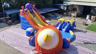 Giant Inflatable Octopus Water Park &ndash; Ultimate Splash Zone Adventure!