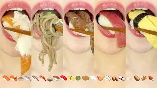 asmr SUSHI EMOJI FOOD MUKBANG 초밥 이모지 먹방 MUKBANG eating sounds