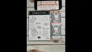 StampFUNatics! Playing in the Rain money holder