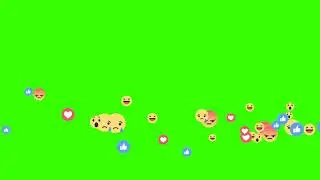 Facebook Reaction &bull; Livestream __ Emojis___ Green Screen Animation Video 😃❤️