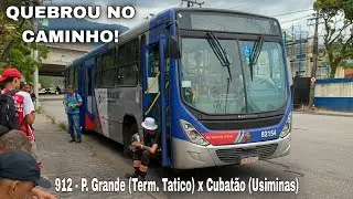 Itiner&aacute;rio completo! Linha 912 - Praia Grande (Terminal Tatico) x Cubat&atilde;o (Usiminas)