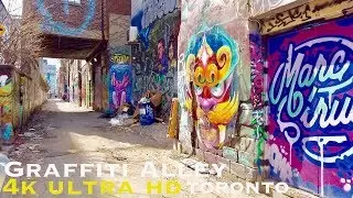 Graffiti Alley Toronto (walking tour 4k)
