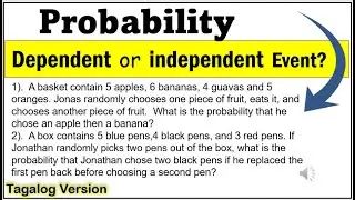 [Tagalog] Probability: Dependent or independent event #probability #independentevent #dependentevent