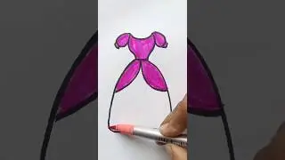 Как нарисовать платье принцессы Барби-гёрл 👗#barbiegirl #ytshorts #kidsart #kidsvideo #drow #barb...