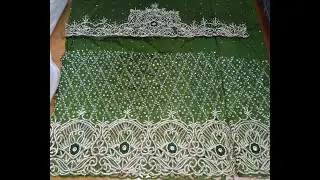 Nigerian Green Heavy Beaded Designer George - HBDG102