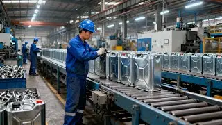 Manufacturing oil metal cans | Tin can manufacturing process 
