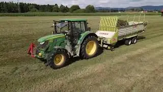 3 Schnitt Silieren mit John Deere 6120m und Ladewagen Claas Sprinter 445K