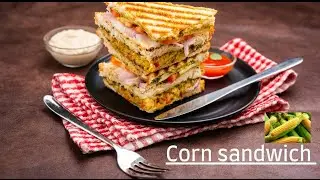पालक corn 🌽 का tasty sandwich । एकदम cheesy kids favourite 😋 । Crispy Spinach Toast । 