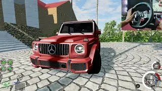 Mercedes-AMG G65 Car Driving with Logitech g29 | BeamNG Drive Wheelcam Gameplay