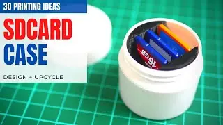 Design and Make SDCard Case using 3D Printing (by Upcycling Plastic Jar)